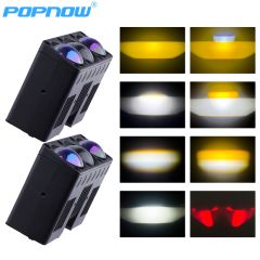 200W 6000K 3000K Led Canbus High Low Beam 3 Lens Auxiliary Lamp Motorcycle Car Spotlights Grill Lights with Devil Eyes